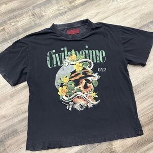 Civil Regime Graphic Skull Snake Tee in Vintage